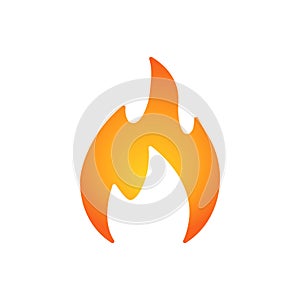 Fire flame icon. Flat gradient fire symbol. Vector isolated